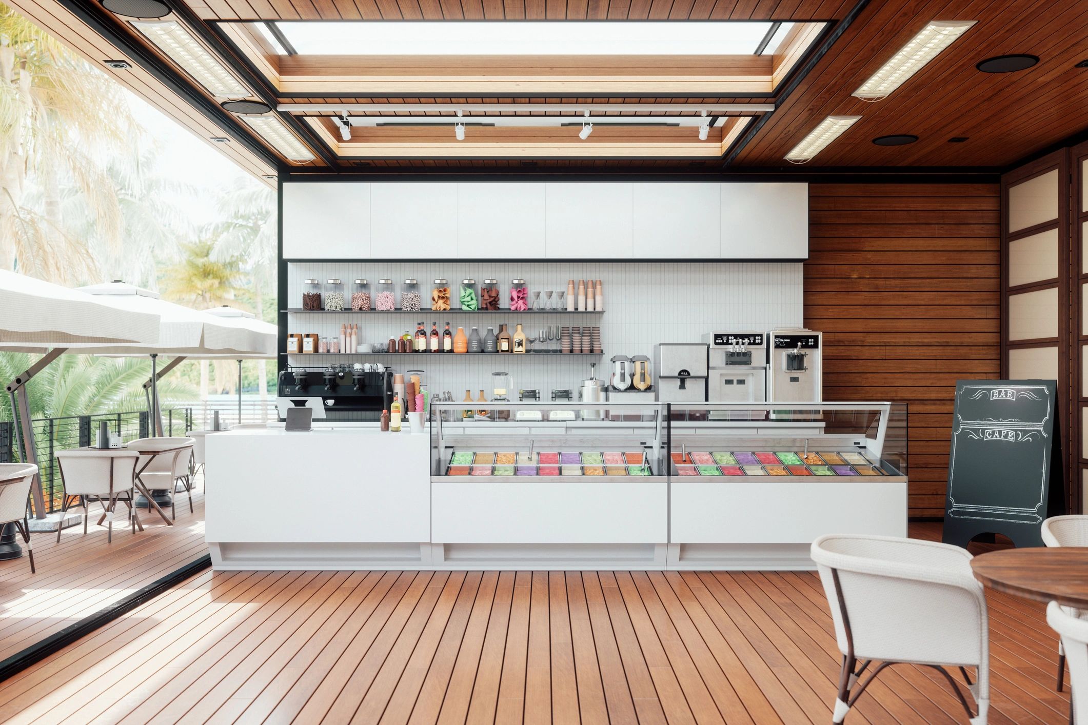 trading card shop modern display